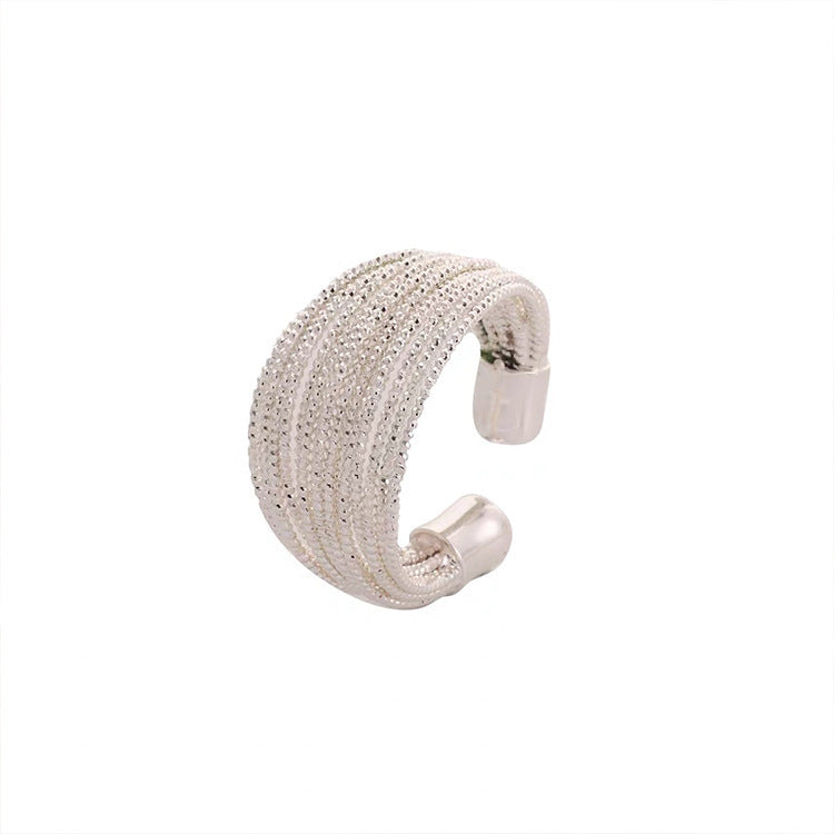 Gold Silver Circle Open Ring Women's All-matching Graceful Fashion Ring