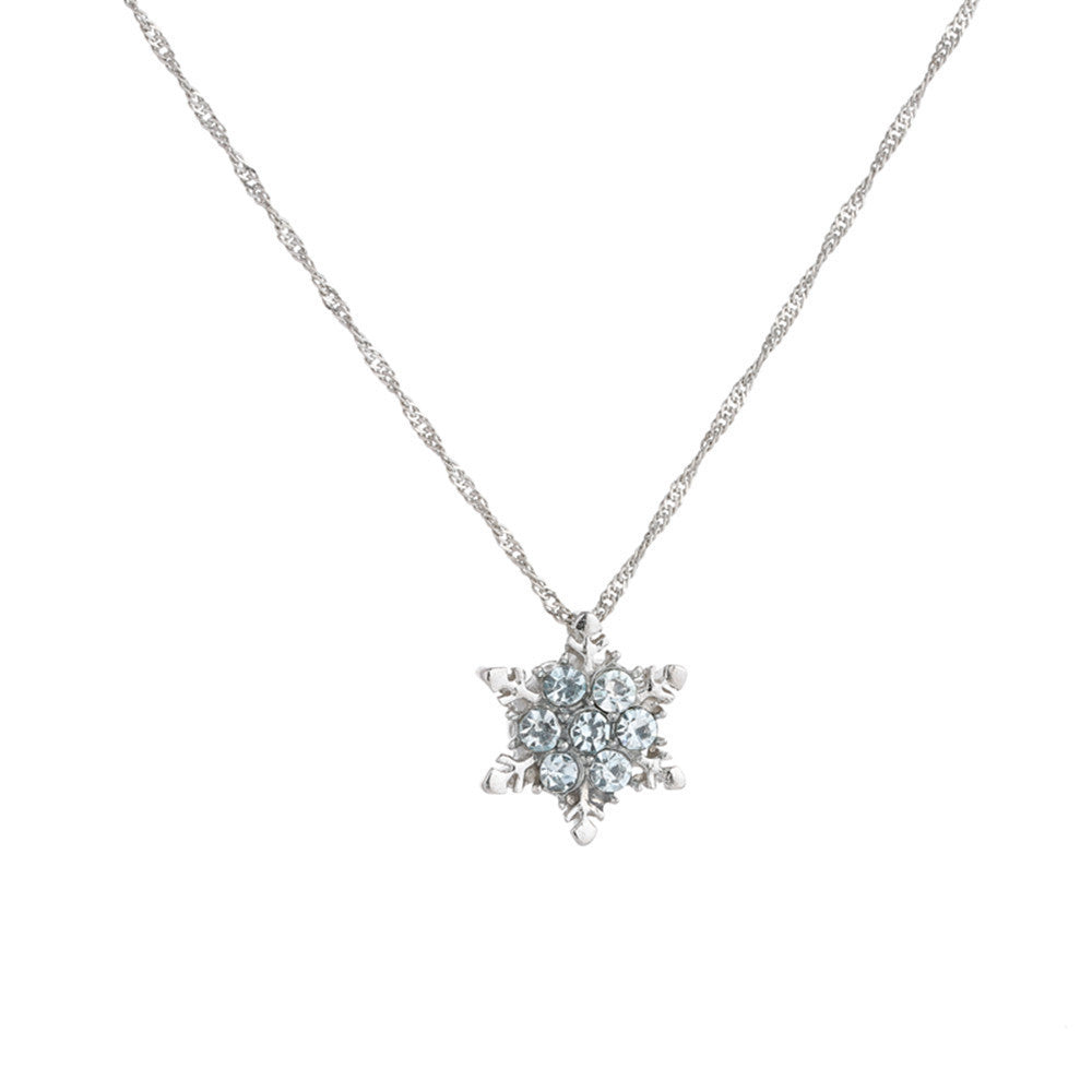 Children's Snowflake Crystal Pendant Necklace