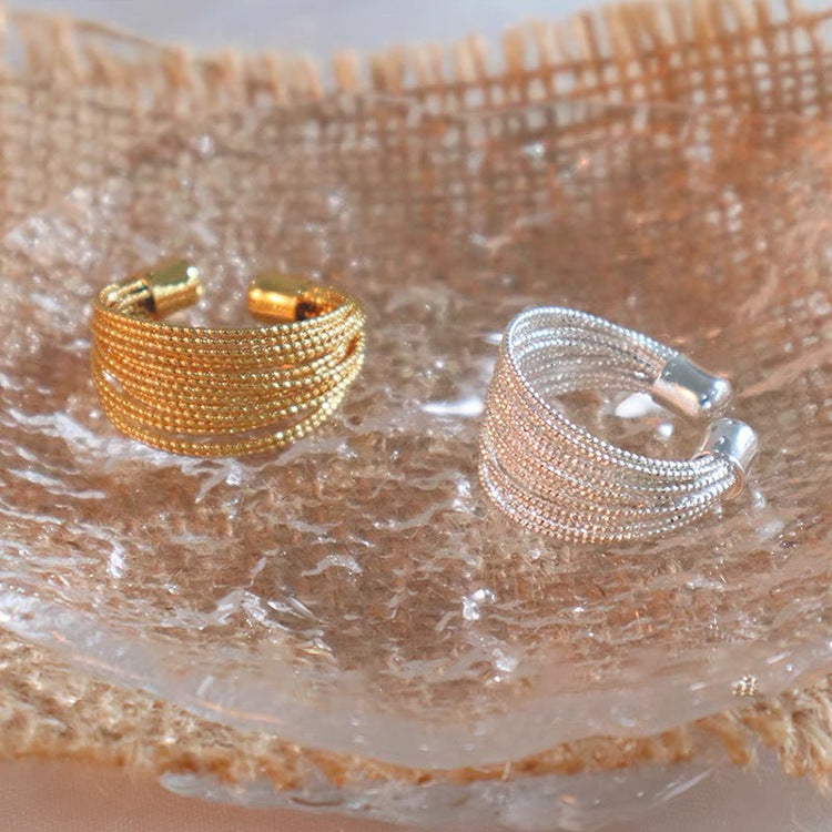 Gold Silver Circle Open Ring Women's All-matching Graceful Fashion Ring