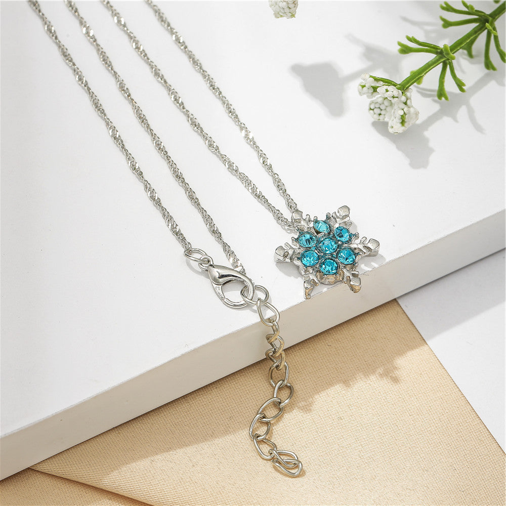 Children's Snowflake Crystal Pendant Necklace