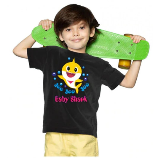 Cotton Baby Shark Half Sleeve TShirt (Black)