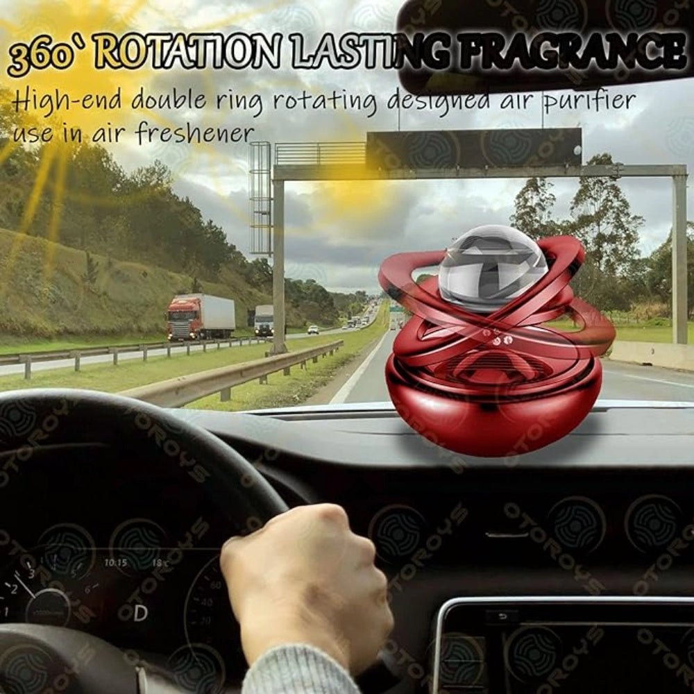 Generic Solar Power Rotating Design Organic Fragrance Air Freshener Perfume With Perfume Tablets (Peach)