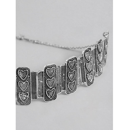 Generic Women's Rose Gold Plated Alloy Necklace & Earings Set (Silver)