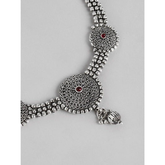 Generic Women's Rose Gold Plated Alloy Necklace & Earings Set (Silver)