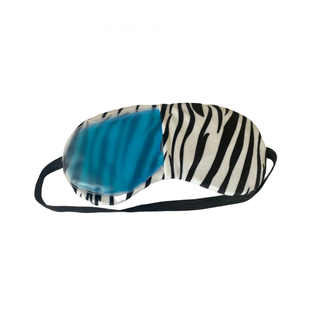 Generic Striped Printed Polyester Eyemasks (Black and white)