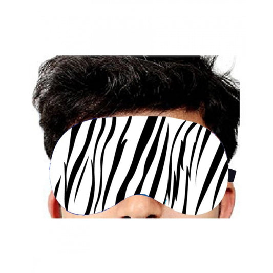 Generic Striped Printed Polyester Eyemasks (Black and white)