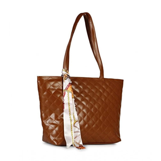 Generic Women's Polyurethane Textured Shoulder Bag (Dark Brown)