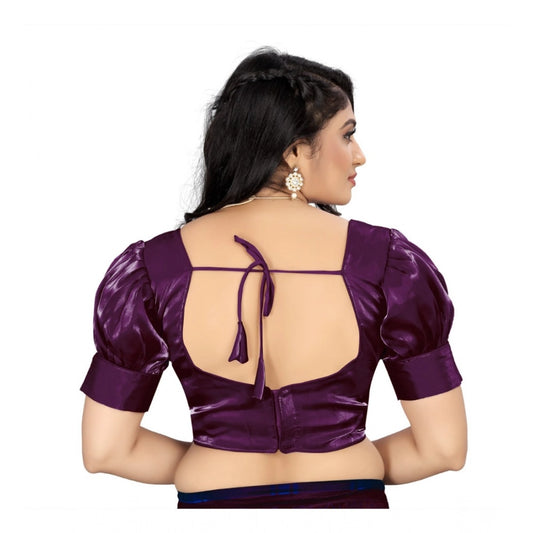 Generic Women's Organza Plain Readymade Blouse (Magenta, Size: Free Size)