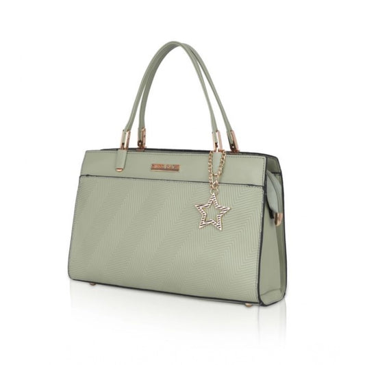 Generic Women's Faux Leather Textured Adjustable Long Belt Handbag (Green)