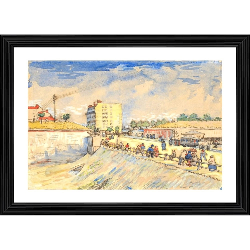 Generic Gate in the Paris Ramparts 1887 Painting With Wood Photo Frame (Multicolor)