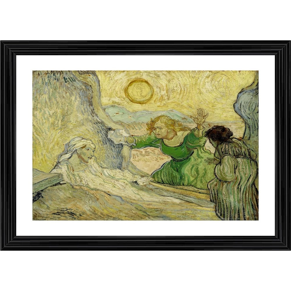 Generic The Raising of Lazarus 1890 Painting With Wood Photo Frame (Multicolor)
