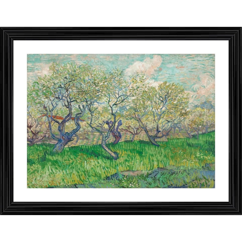 Generic Orchard in Blossom 1889 Painting With Wood Photo Frame (Multicolor)