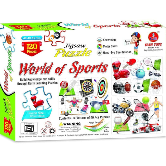 120_Pcs Jigsaw Puzzle World Of Sports| Cardboard | Educational Toys | 4+ Years
