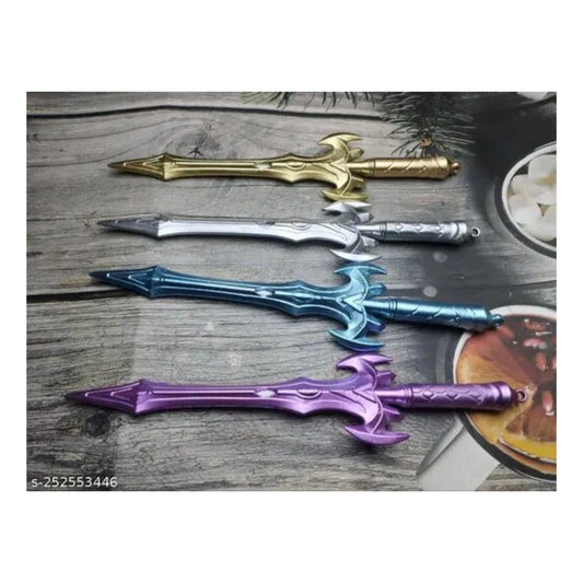12 PCS_Set Talwar Star Style Sword Novelty Ball Pen | Plastic | Stationery | 5+ Years
