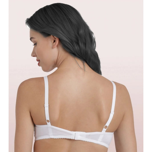 Enamor A039 Women's Cotton Non-Wired & Medium Coverage T-Shirt Bra (White)
