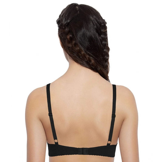 Enamor A039 Women's Cotton Non-Wired & Medium Coverage T-Shirt Bra (Black)