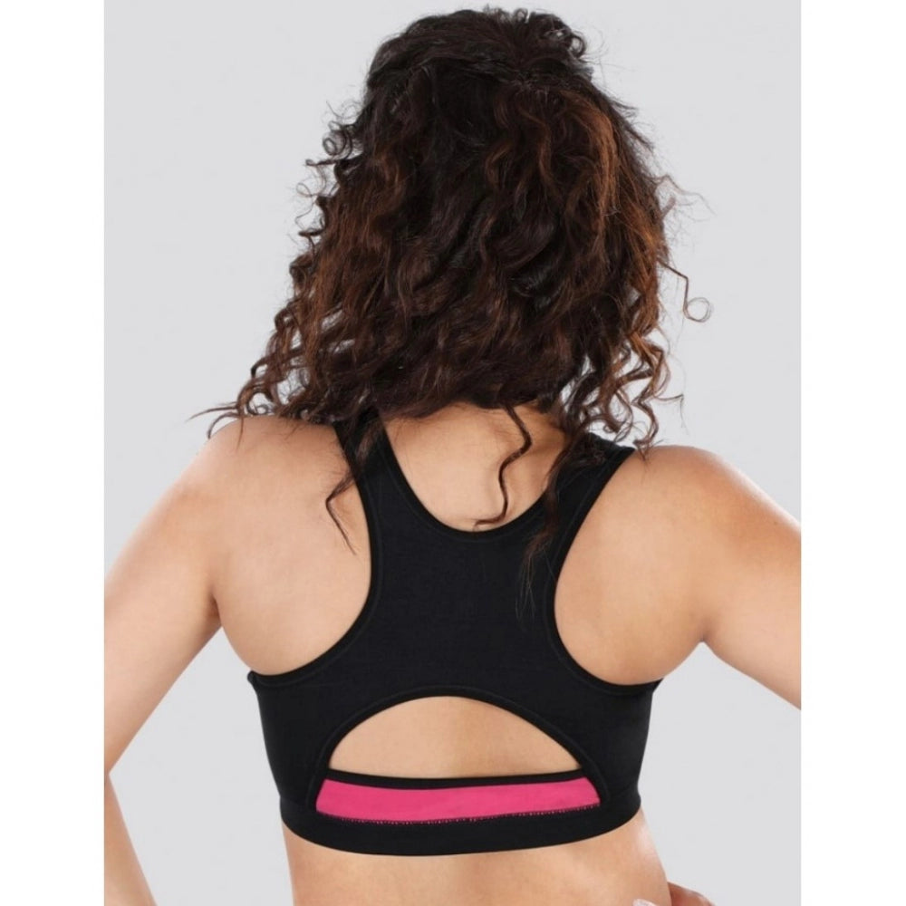 Dermawear SB-1101 Women's 4D Stretch Sports Bra (Black-Pink)