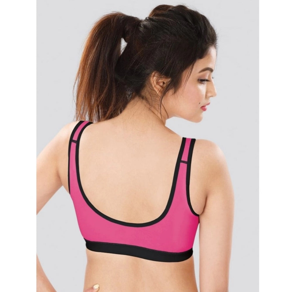 Dermawear SB-1102 Women's 4D Stretch Sports Bra (Black-Pink)