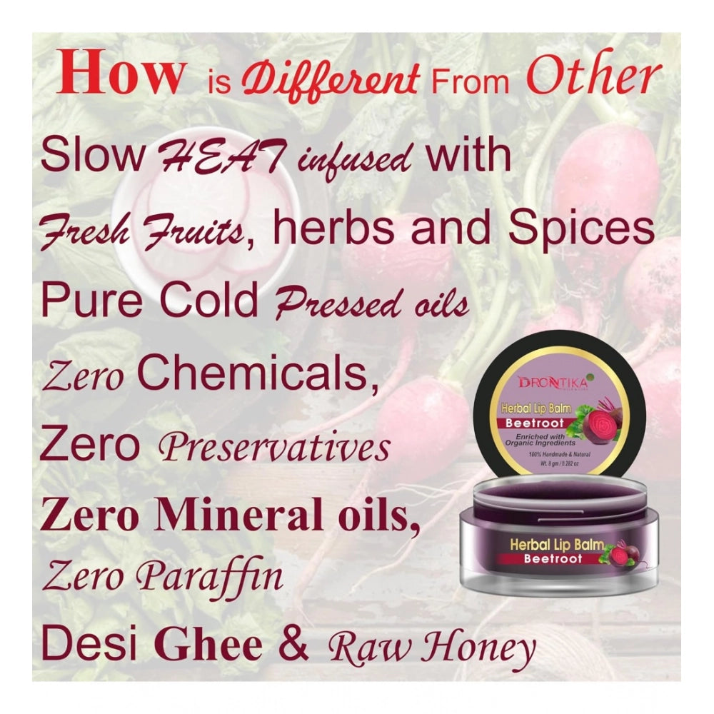 Unisex Herbal Dark And Chapped Lips Beetroot Lip Balm Pack Of 2 (20gm)