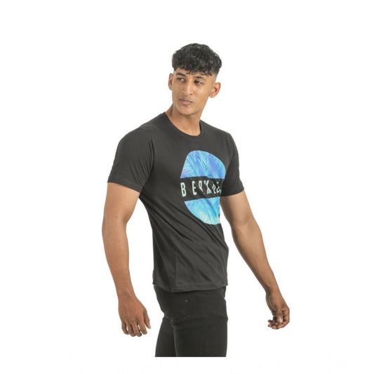 Generic Pack of 2 Men's Casual Cotton Printed Short Sleeve Tshirts (Multicolor)