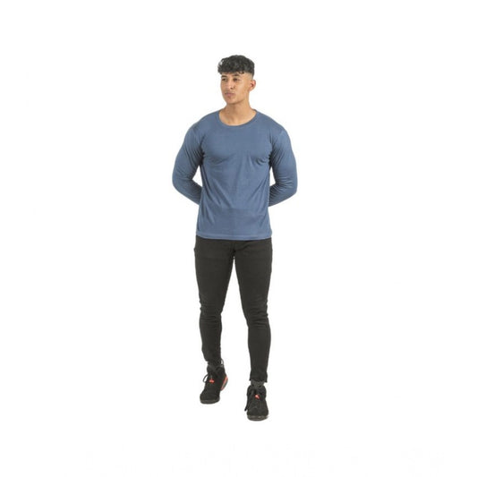 Generic Pack of 2 Men's Casual Cotton Solid Full Sleeve Tshirts (Multicolor)