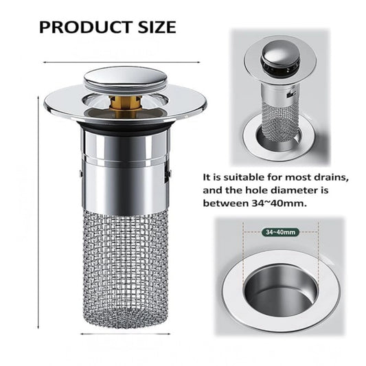 Generic Steel Drain Filter Pop-Up Sink (Silver)