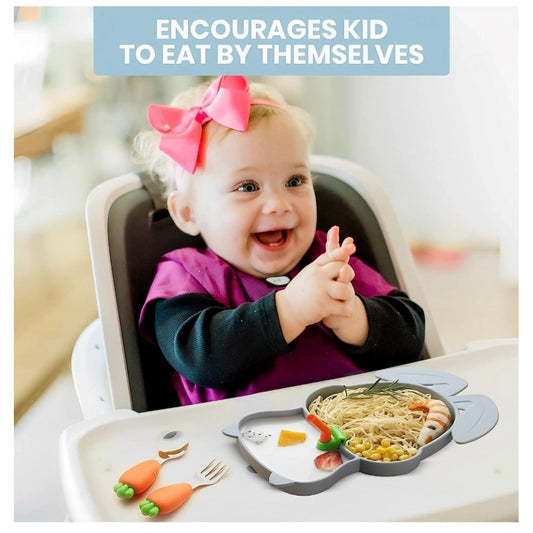 Generic Silicon Bunny Children Plate Tableware (Multicolor)