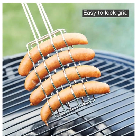 Generic Steel Hot Dog Roast Grilling Tray Plated (Silver)