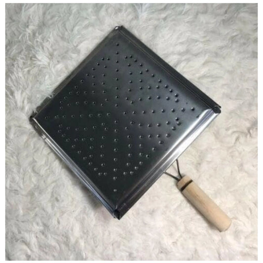 Generic Steel Toaster Black Square Stainless Steel Papad Jali (Black)