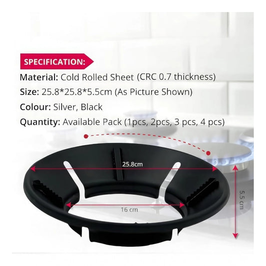 Generic Metal Gas Saver Burner Stand Pack of 1 (Black)