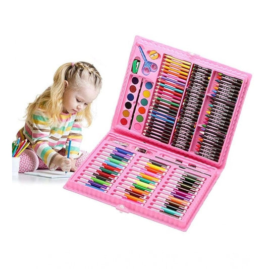 Generic Plastic Deluxe Art Drawing Set For Kids Drawing And Painting 150Pcs Set (Multicolor)