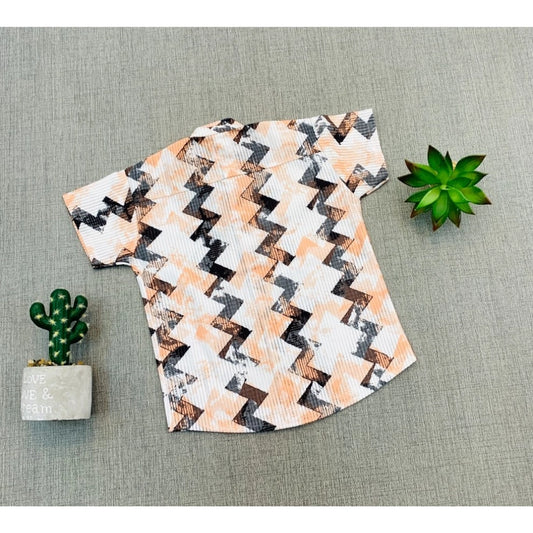 Generic Boy's Cotton Blend Printed Short Sleeve Shirt and Shorts Set (MultiColor)