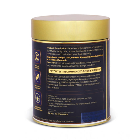Generic Women's Vixa Naturals Indigo Mix Hair Color | Henna Powder for Hair | Natural Black Herbal Hair Dye | Organic Mehndi with Indigo, Tulsi, Baheda & Thankuni | 25g x 8