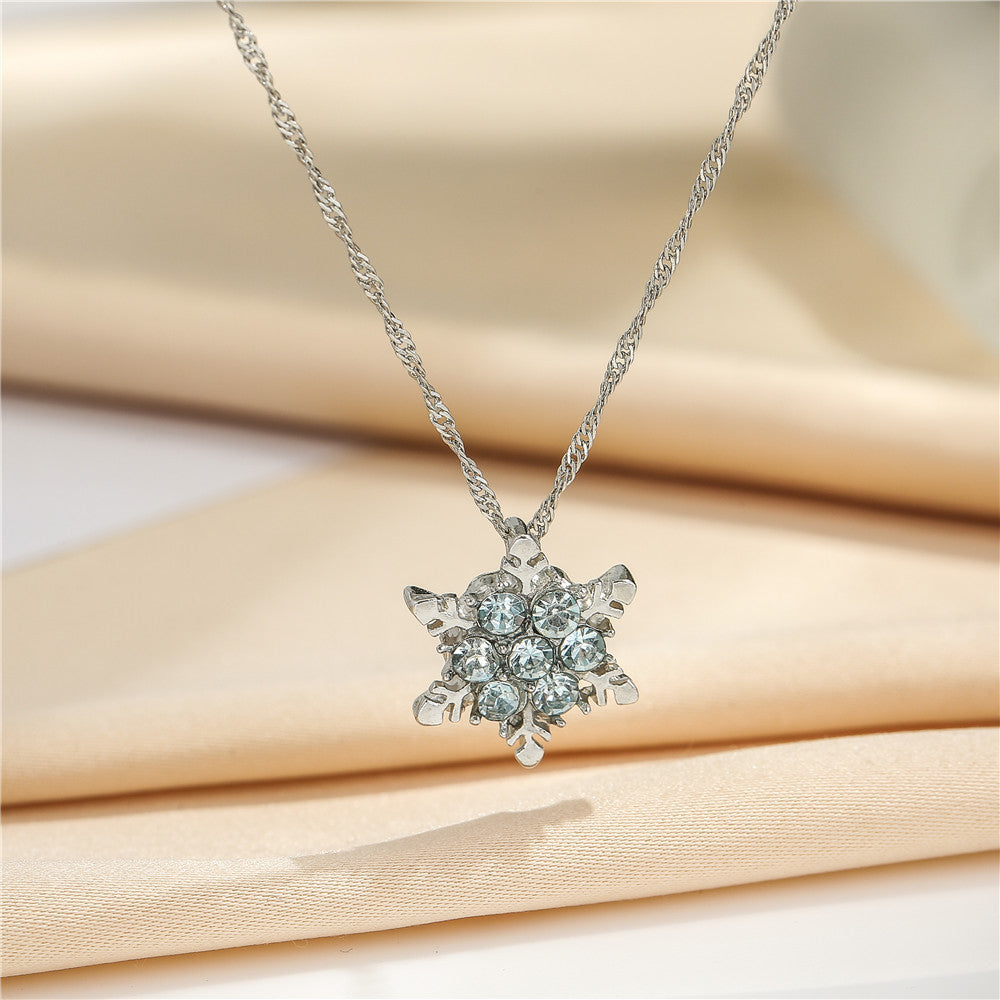 Children's Snowflake Crystal Pendant Necklace