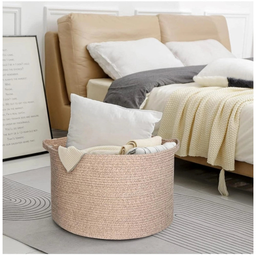 Generic Cotton Kidi 14x12 Inch Pack of 1 Storage Basket For Clothes (Kidi)