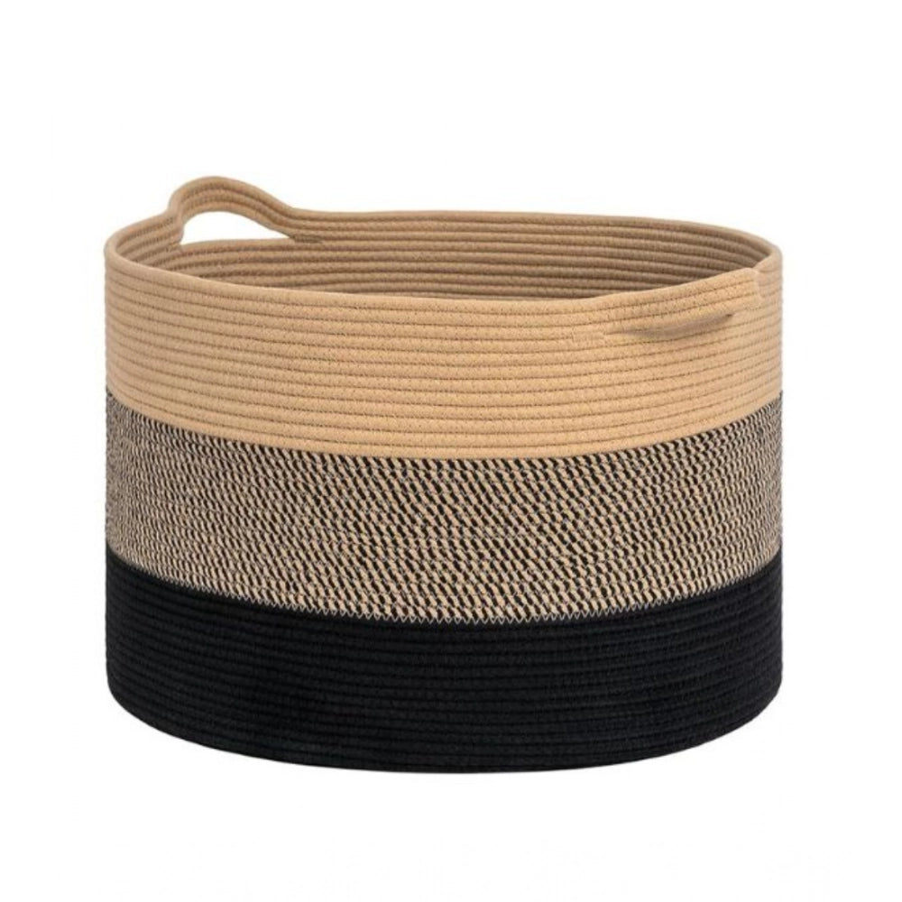 Generic Cotton Mix 16x14 Inch Pack of 1 Storage Basket For Clothes (Multicolor)