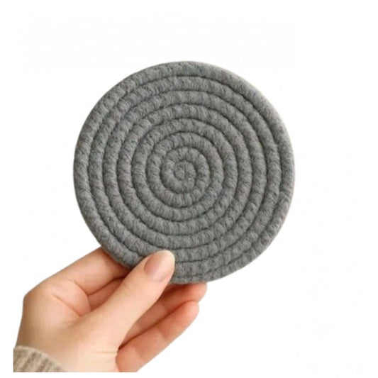 Generic Cotton 6 Pcs Set Tea Coaster 6 Pcs Set (Gray)