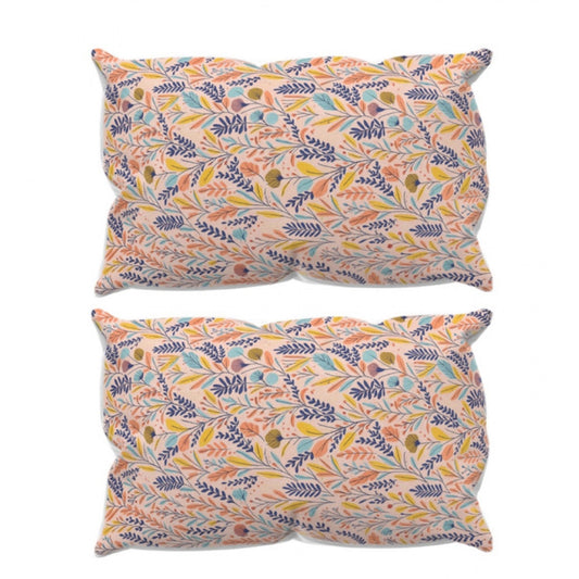 Generic Microfiber Floral Printed Double Bedsheet with 2 Pillow Covers (Multicolor)