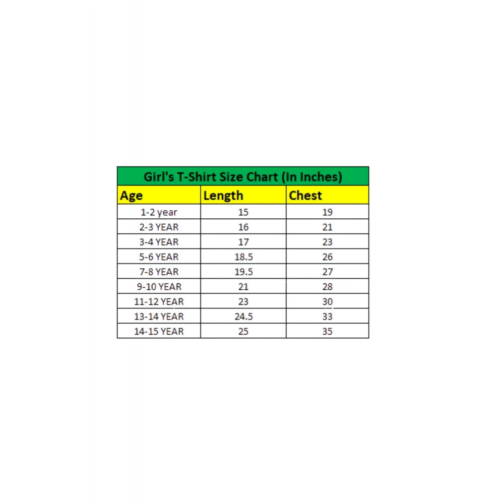 Generic Girl's Cotton Printeded Round Neck T-Shirt (Sandal Beach)