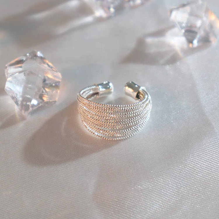 Gold Silver Circle Open Ring Women's All-matching Graceful Fashion Ring