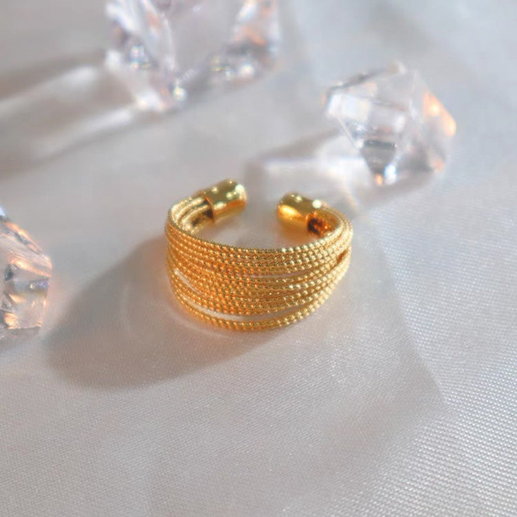 Gold Silver Circle Open Ring Women's All-matching Graceful Fashion Ring