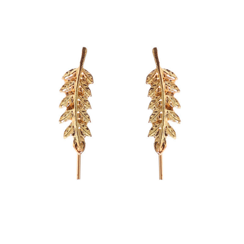 Simple Tree Leaf Alloy U-shaped Ear Clip Earrings