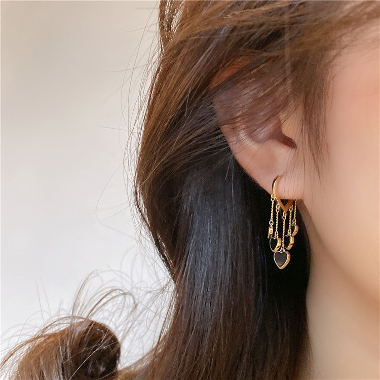 Women's Niche Design Love Tassel Earrings
