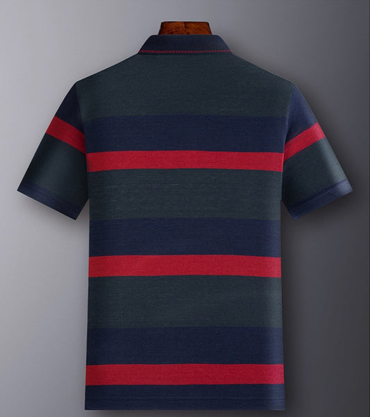 Colorblock Men's Short Sleeved Striped T Shirt