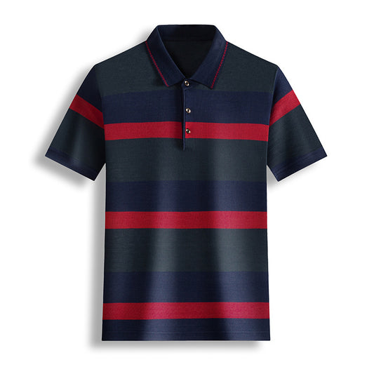 Colorblock Men's Short Sleeved Striped T Shirt