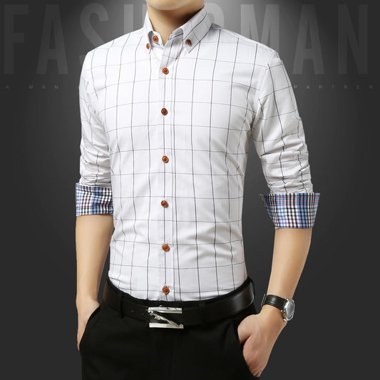 Ethnic Style Casual Long-Sleeved Plaid Shirt