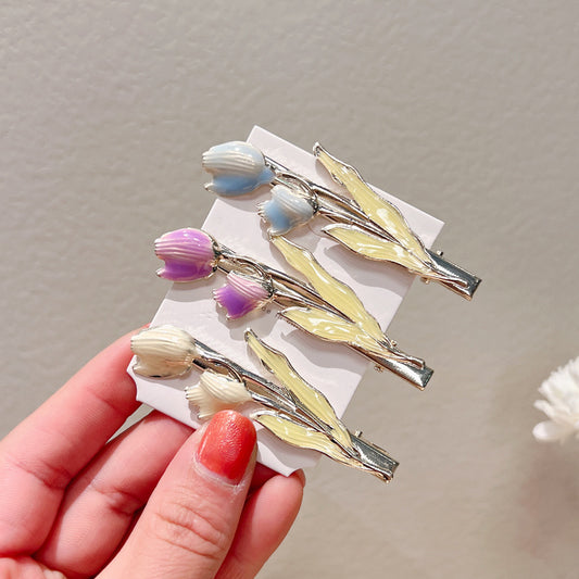Tulip Flower Hairpin Color Drop Oil
