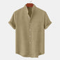 Men's Beach Striped 3d Sleeve Casual Loose Shirt