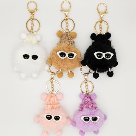 Rex Rabbit Fur Small Briquettes Elf Cute Plush Doll Pendant Keychain