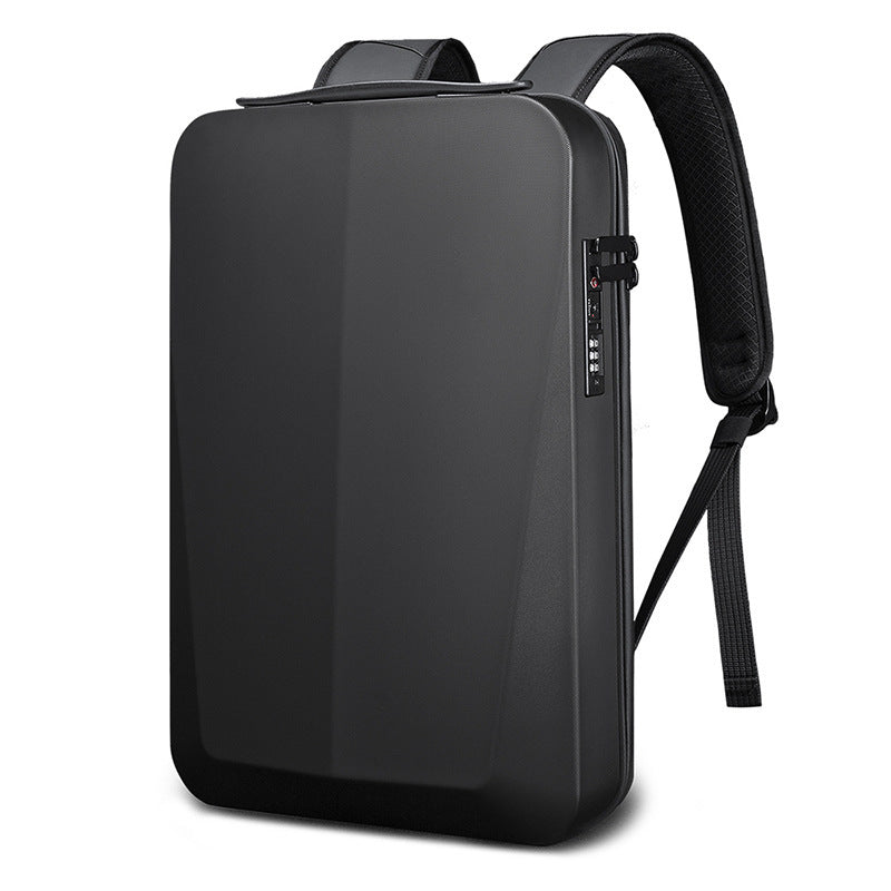 New Male Business Plastic Hard Shell Computer Backpack Waterproof